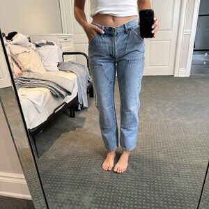 Denim Forum Lou Carpenter Jeans – Light Blue, 26W 28L